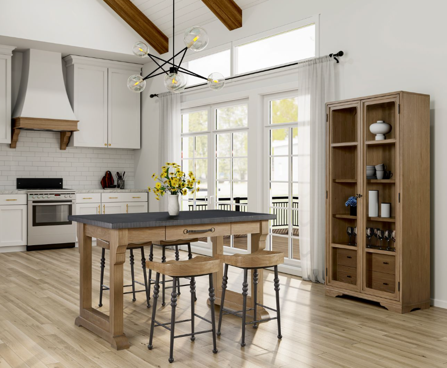 Victoria Tall Display Cabinet Cashew