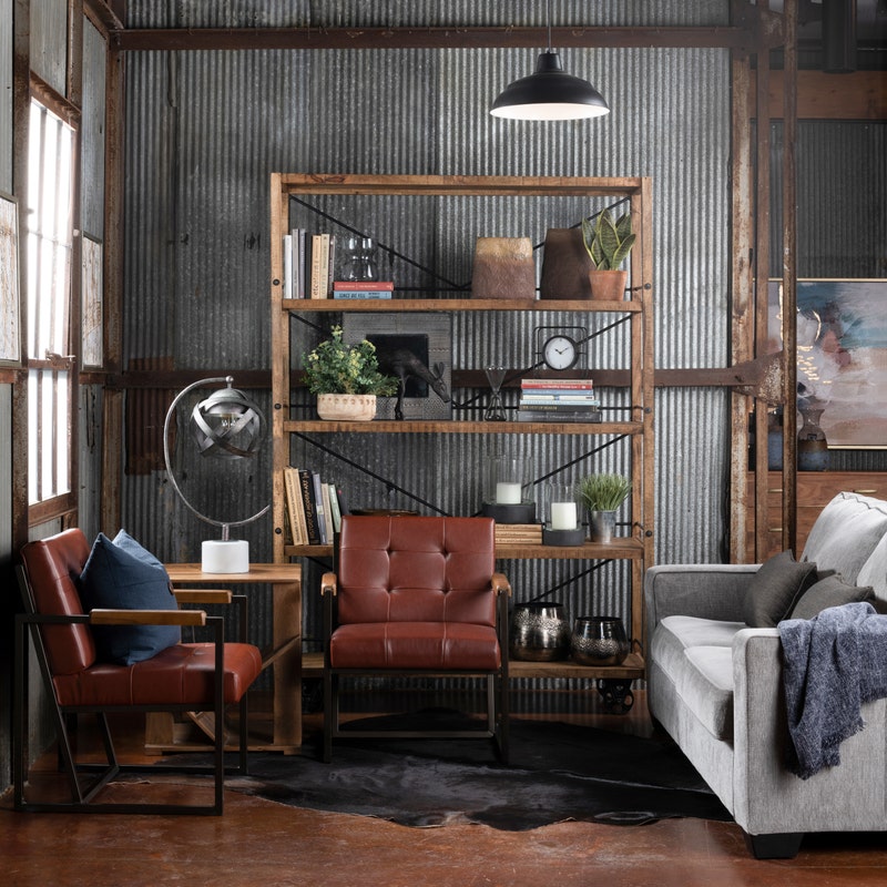 Crestview Collection Winslow Mango and Metal Wheeled Bookshelf CVFNR5041