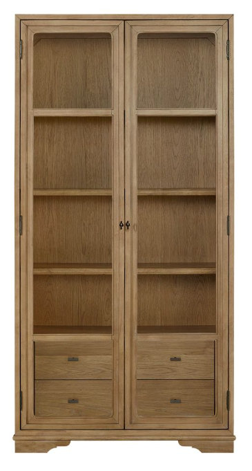 I Home Furnishings - Victoria Tall Display Cabinet - Cashew