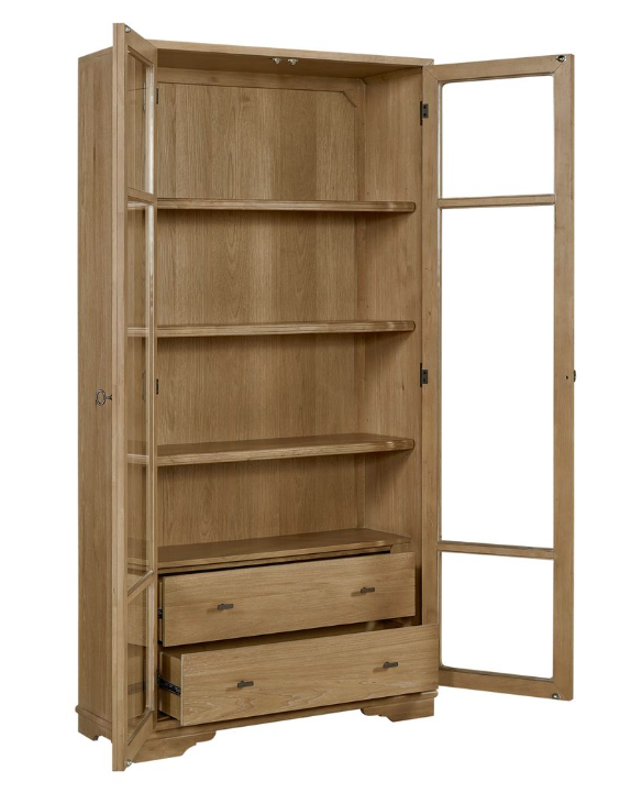 I Home Furnishings - Victoria Tall Display Cabinet - Cashew