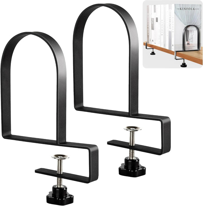 Adjustable Heavy Duty Book Ends for Shelves - Black
