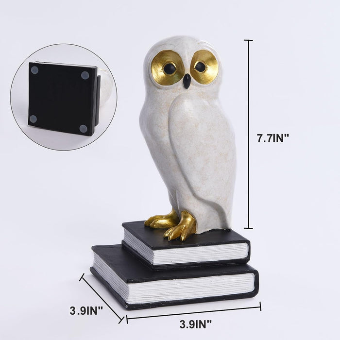 Owl Decorative Book Ends for Shelves - with Anti-Slip Base