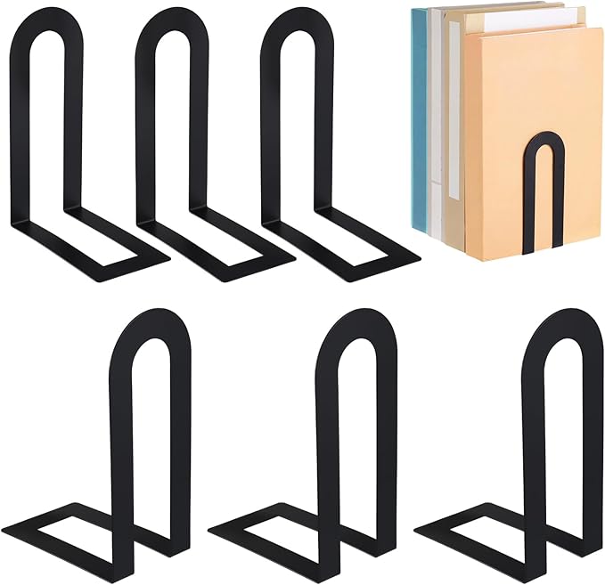 Modern Metal Book Ends for Shelves  Book Shelf Organizer Minimalist Design Stopper to Hold Books for Home Office