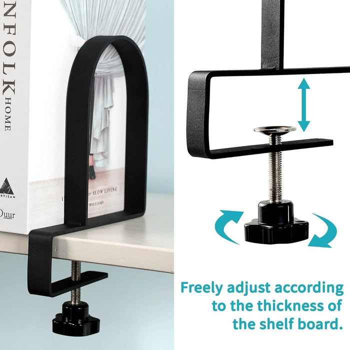 Adjustable Heavy Duty Book Ends for Shelves - Black