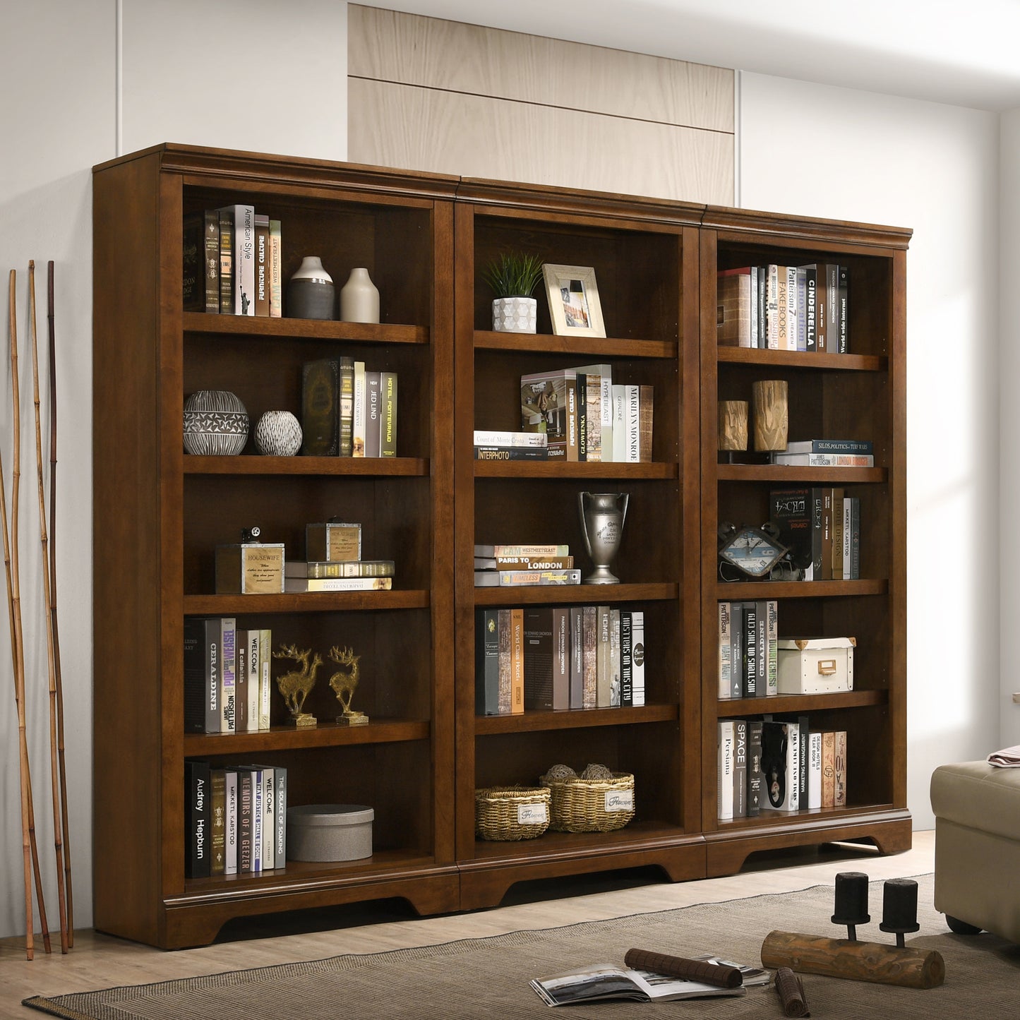 Intercon - San Mateo 72" Bunching Bookcase | Tuscan - SM-HO-7232B-TUS-C
