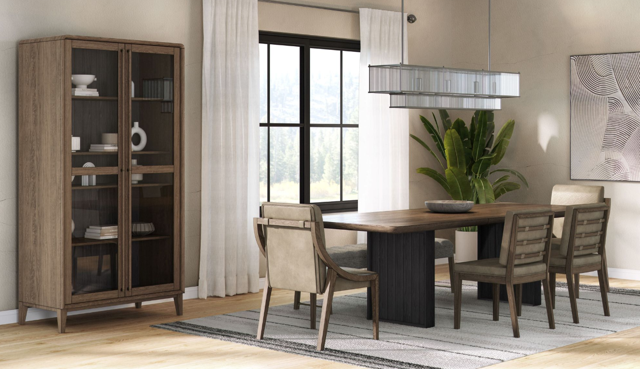 I Home Furnishings - Aurora Latte & Peppercorn Display Cabinet