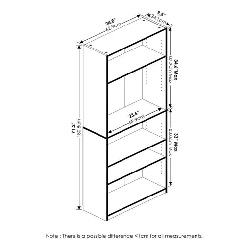 71-inch Tall 5-Shelf