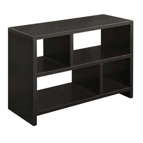 Modern 2-Shelf Bookcase Console Table in Espresso Wood Finish
