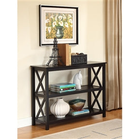 3-Tier Black Sofa Table Bookcase