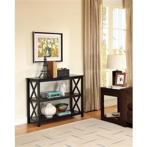 3-Tier Black Sofa Table Bookcase