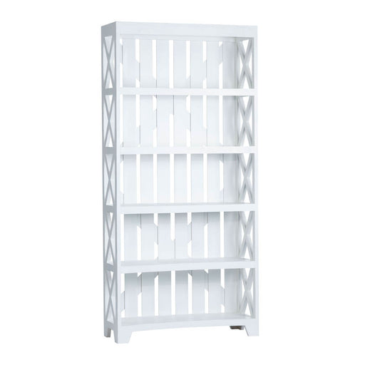 Crestview Collection Brambleton Rustic White Bookcase - 5 Spacious Shelves, Elegant Painted Finish - CVFMR2250
