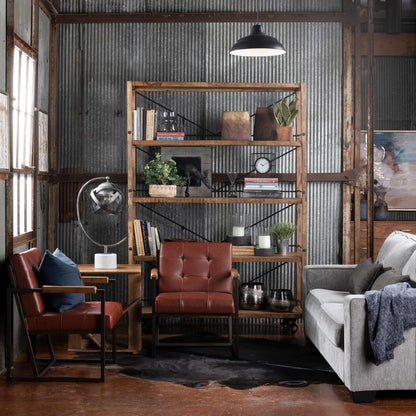 Crestview Collection Winslow Mango and Metal Wheeled Bookshelf CVFNR5041