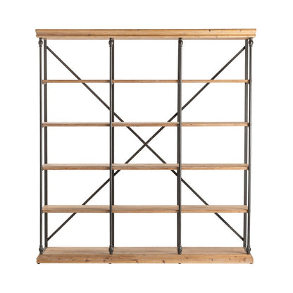 Crestview Collection 3-Section La Salle Metal and Wood Bookshelf CVFZR4090