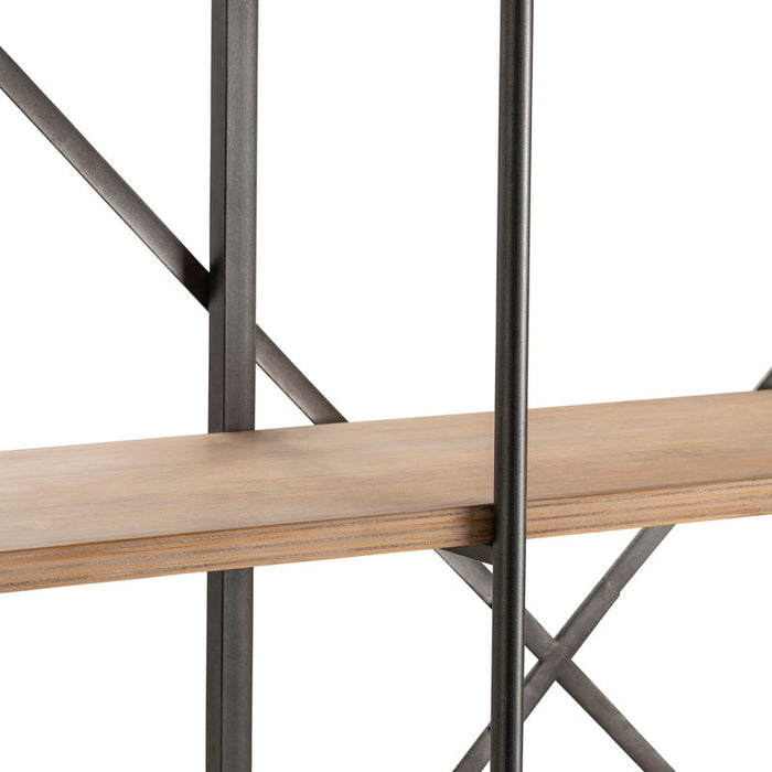 Crestview Collection 3-Section La Salle Metal and Wood Bookshelf CVFZR4090