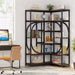 Industrial Corner Metal Wood Bookcase