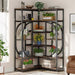 Industrial Corner Metal Wood Bookcase