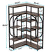 Industrial Corner Metal Wood Bookcase