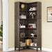 Corner Bookcase Dark Gray 71-Inch