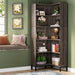 Corner Bookcase Dark Gray 71-Inch