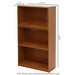 Light Cherry Finish 3-Tier Storage Shelves Bookcase