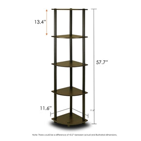 5-Tier Corner Display Shelf Bookcase