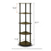 5-Tier Corner Display Shelf Bookcase