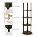 5-Tier Corner Display Shelf Bookcase