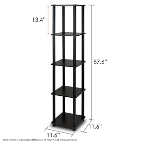 5-Tier Square Corner Display Shelf Bookcase