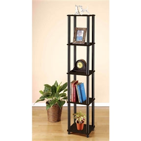 5-Tier Square Corner Display Shelf Bookcase