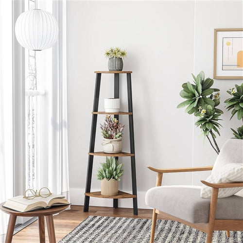 Narrow 3-Shelf Corner Bookcase