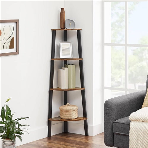 Narrow 3-Shelf Corner Bookcase