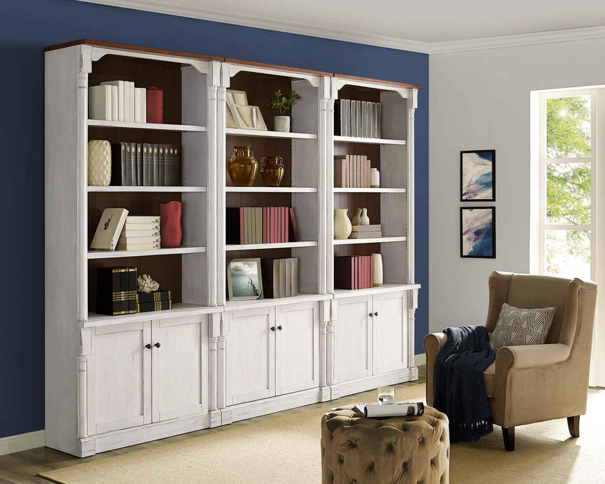 Durham 94″ H Three Tall Bookcase with Lower Doors