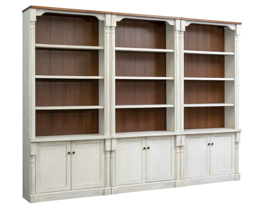 Durham 94″ H Three Tall Bookcase with Lower Doors