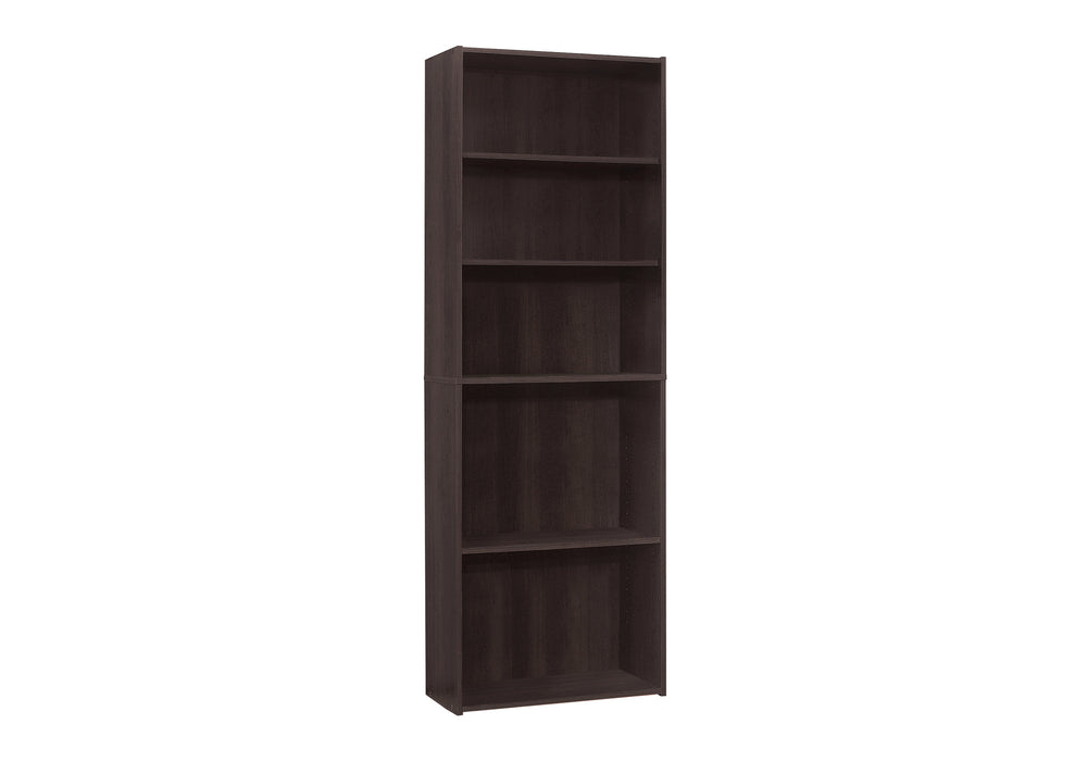 Bookshelf, Bookcase, 6 Tier, 72"H, Office, Bedroom, Brown Laminate, Transitional