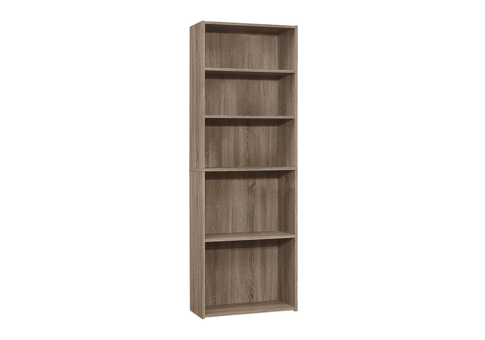 Bookshelf, Bookcase, 6 Tier, 72"H, Office, Bedroom, Brown Laminate, Transitional