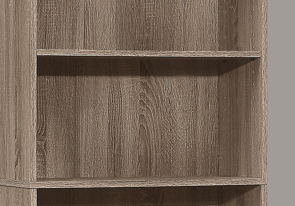 Bookshelf, Bookcase, 6 Tier, 72"H, Office, Bedroom, Brown Laminate, Transitional