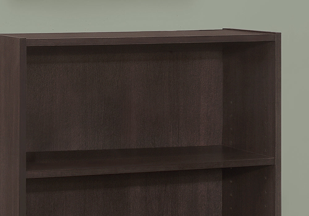 Bookshelf, Bookcase, 4 Tier, 36"H, Office, Bedroom, Brown Laminate, Transitional