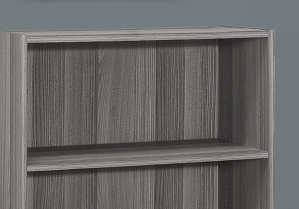Bookshelf, Bookcase, 4 Tier, 36"H, Office, Bedroom, Grey Laminate, Transitional