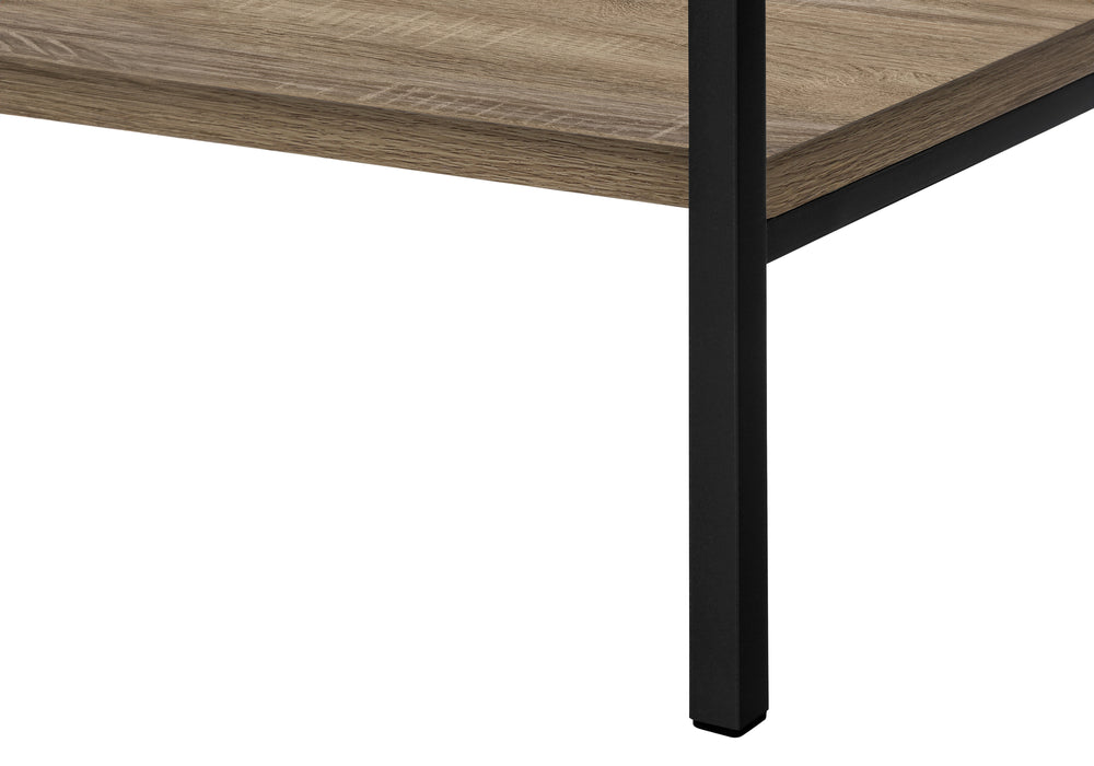 Bookshelf, Bookcase, 4 Tier, 48"H, Office, Bedroom, Brown Laminate, Black Metal, Contemporary, Modern