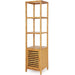 Slim 3-Shelf Bamboo Bookcase | Bottom Storage Cabinet