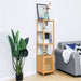 Slim 3-Shelf Bamboo Bookcase | Bottom Storage Cabinet