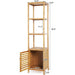 Slim 3-Shelf Bamboo Bookcase | Bottom Storage Cabinet