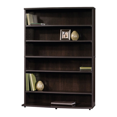 Contemporary 6-Shelf Brown Bookcase Multimedia Storage Tower