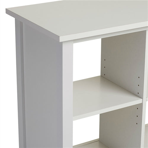 White 6-Cube Bookcase | Adjustable Storage Unit Sideboard