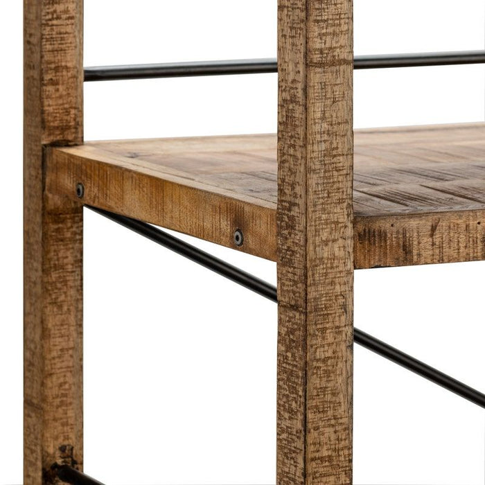 Crestview Collection Winslow Mango and Metal Wheeled Bookshelf CVFNR5041