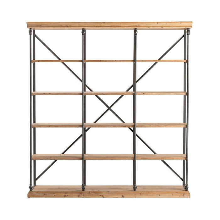 Crestview Collection 3-Section La Salle Metal and Wood Bookshelf CVFZR4090