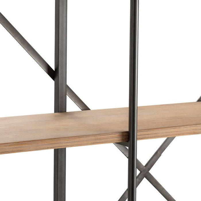 Crestview Collection 3-Section La Salle Metal and Wood Bookshelf CVFZR4090