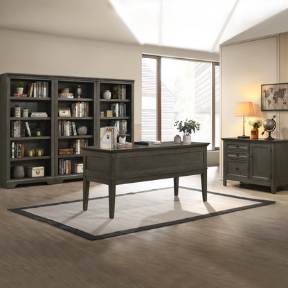 Intercon - San Mateo 72" Bunching Bookcase | Gray - SM-HO-7232B-GRY-C
