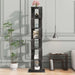 6 tier Rotating Bookshelf, Floor Rack Simple Bookcase with Acrylic plate Student Multi-Function Creative Bookshelf for Living Room with anti-toppling base