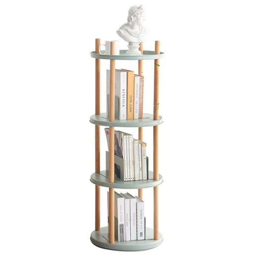 Storage Rotating Bookshelf, 4 Tier Bookcase / Large-Capacity Storage Space, Multifunctional Storage Rack, Compact Design, For Living Room, Bedroom, Study Room, Kitchen
